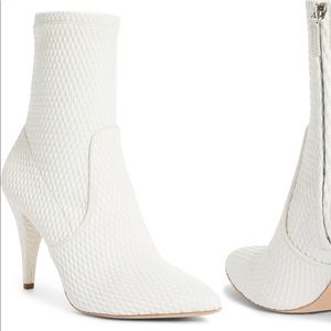 Alice and Olivia White Hedde Pointed Toe Bootie